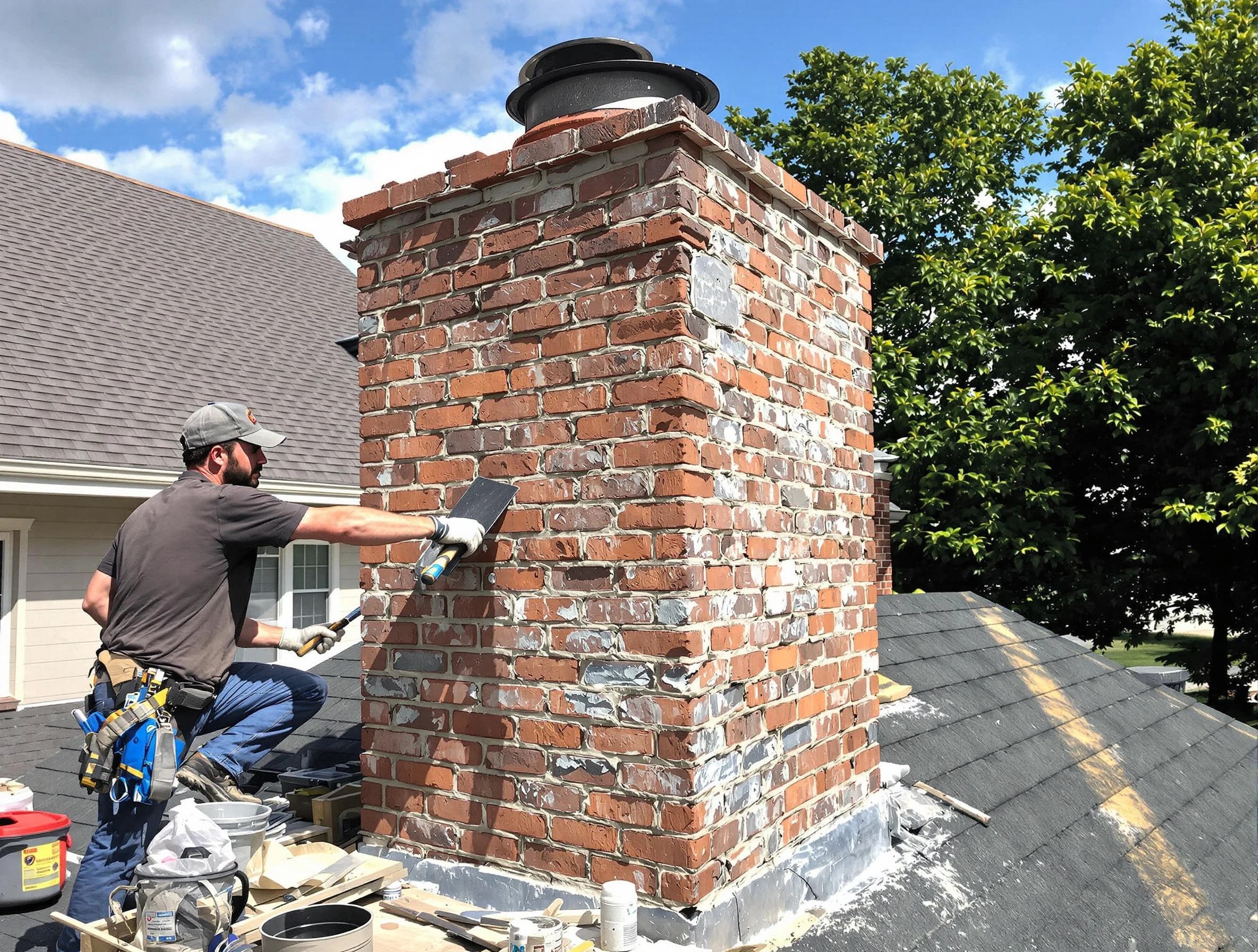 Completed chimney rebuild by Northglenn Chimney Sweep in Northglenn, CO