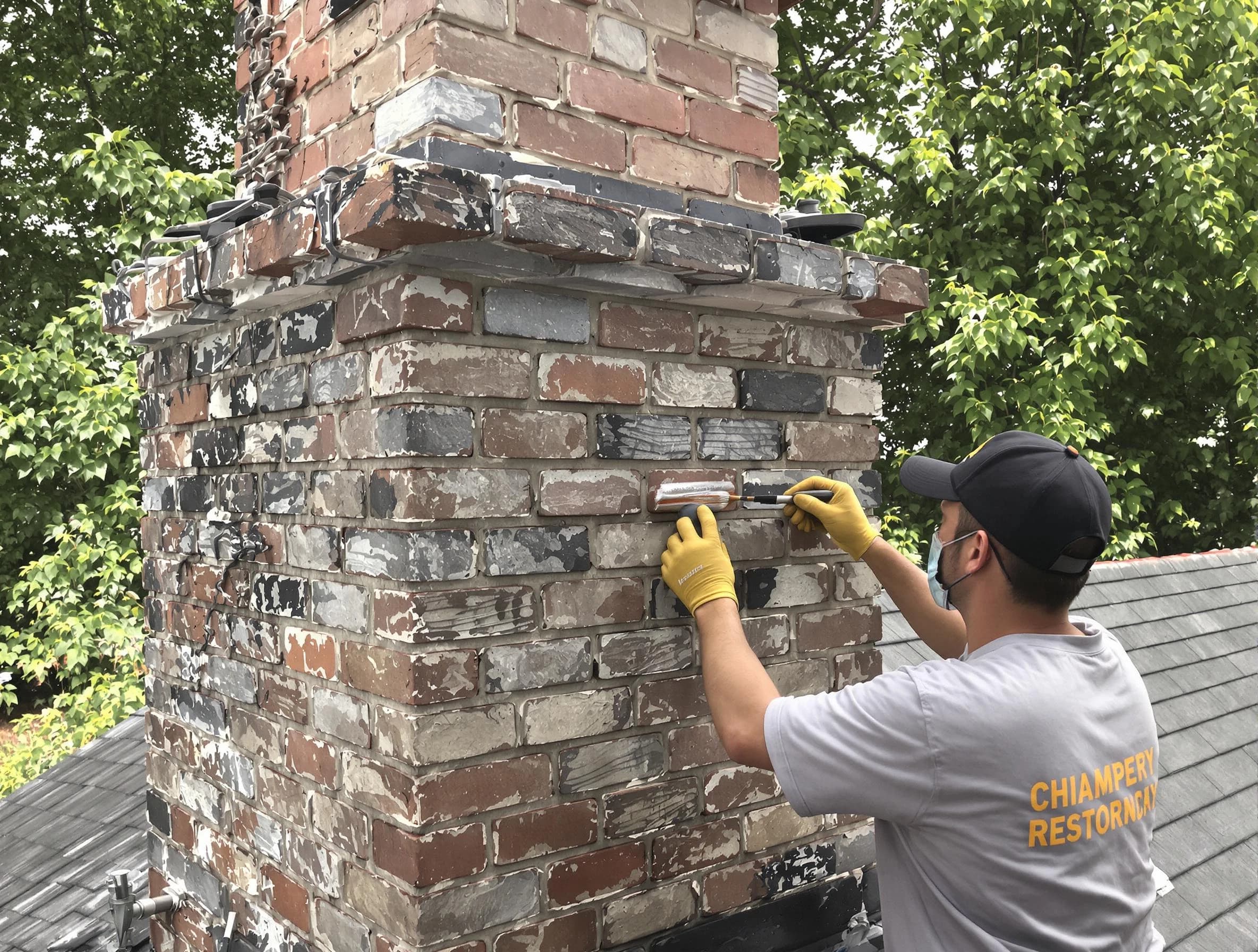 In-progress chimney restoration by Northglenn Chimney Sweep in Northglenn, CO