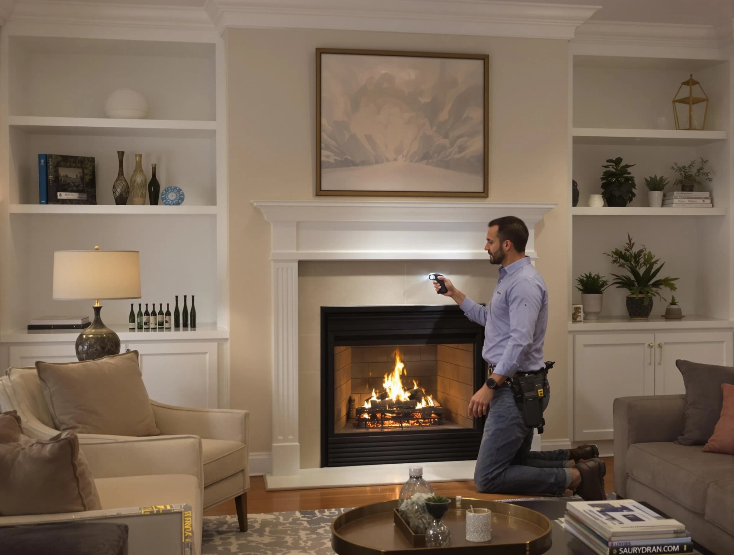 Northglenn Chimney Sweep conducting a fireplace safety inspection in Northglenn, CO