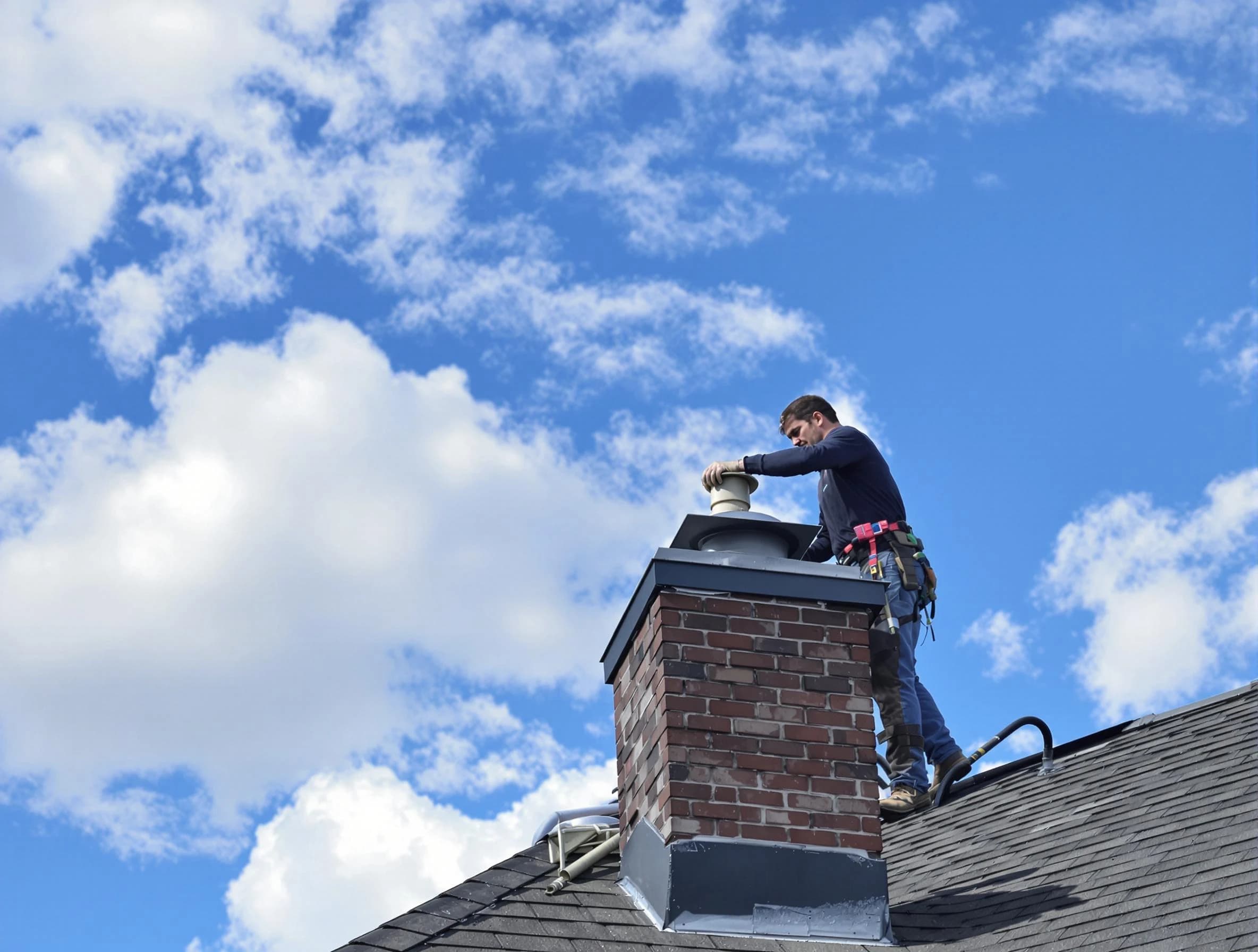 Northglenn Chimney Sweep installing a sturdy chimney cap in Northglenn, CO