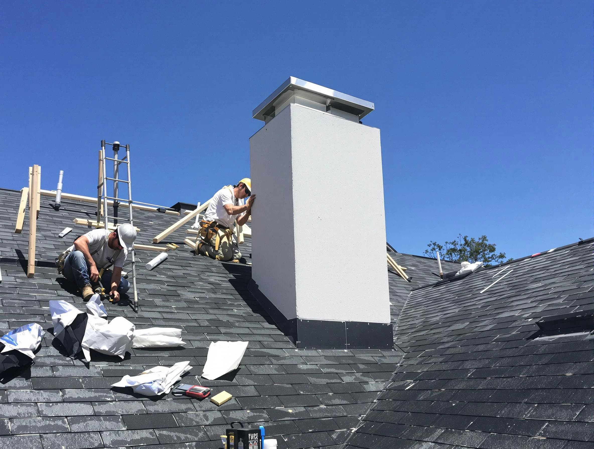 Northglenn Chimney Sweep crew installing a new chimney in Northglenn, CO
