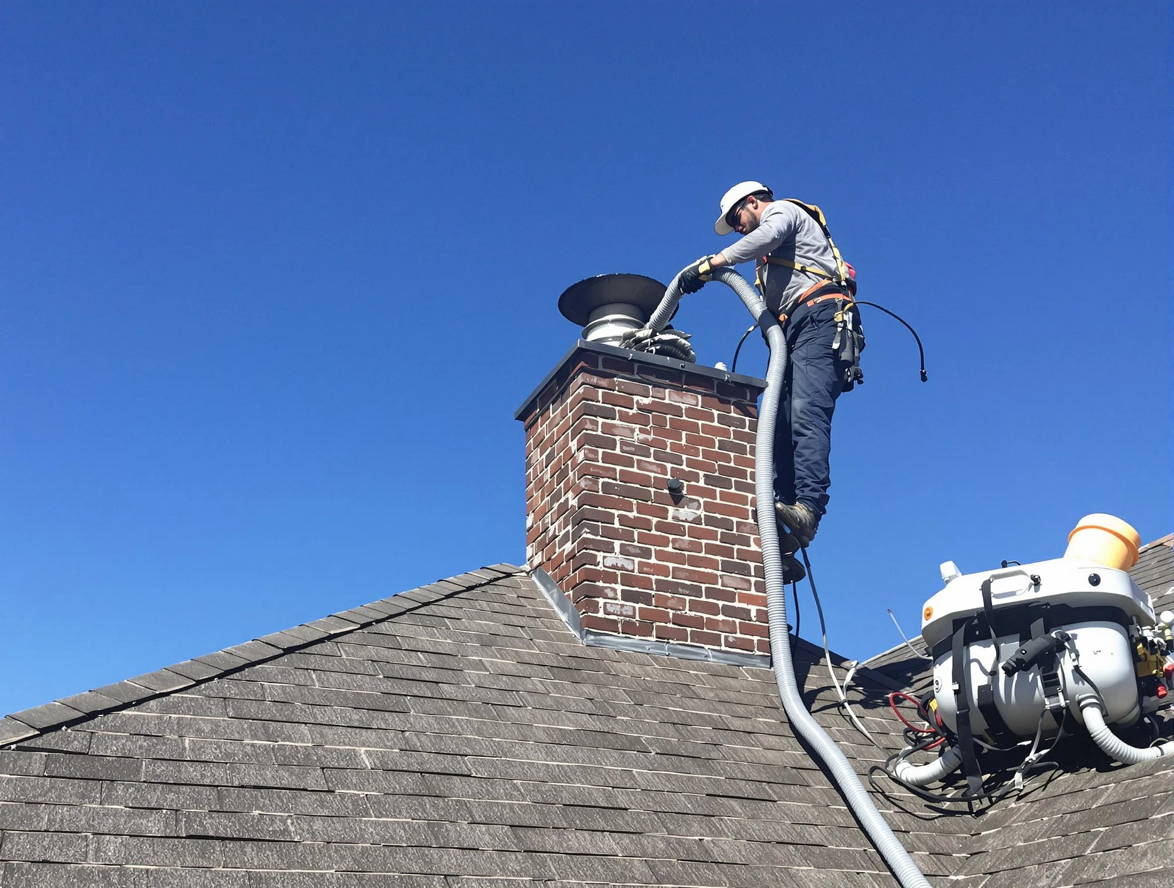 Dedicated Northglenn Chimney Sweep team member cleaning a chimney in Northglenn, CO
