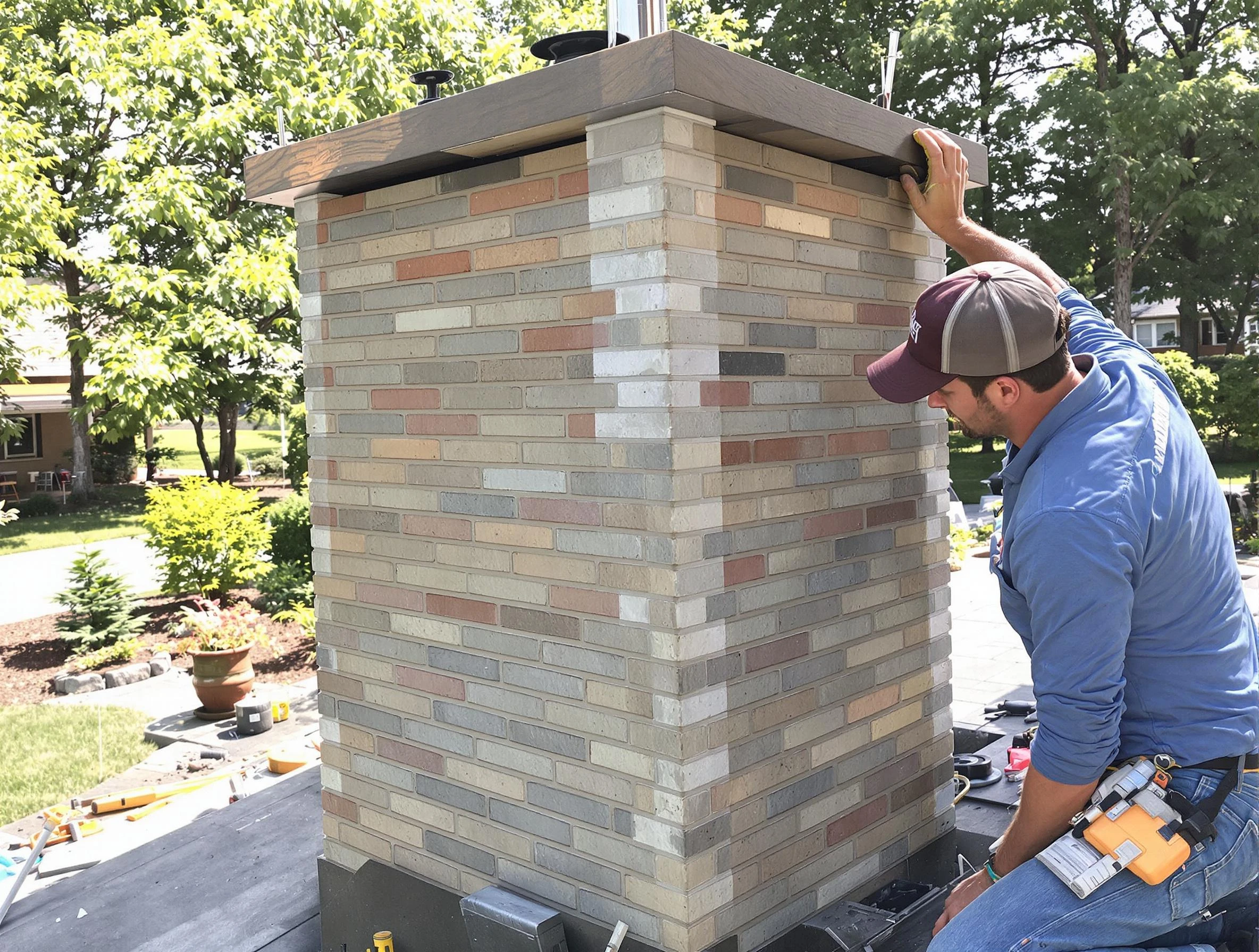 Northglenn Chimney Sweep completing a modern chimney remodel in Northglenn, CO